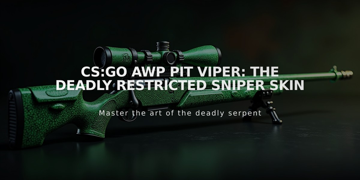 CS:GO AWP Pit Viper: The Deadly Restricted Sniper Skin