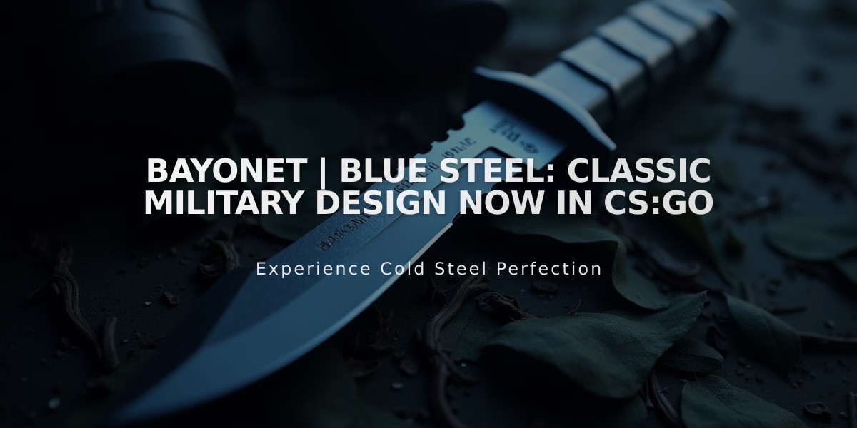 Bayonet | Blue Steel: Classic Military Design Now in CS:GO